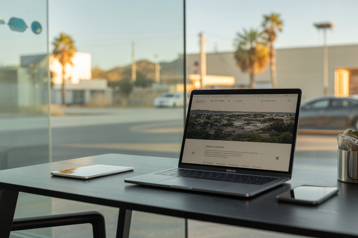 Professional website on computer