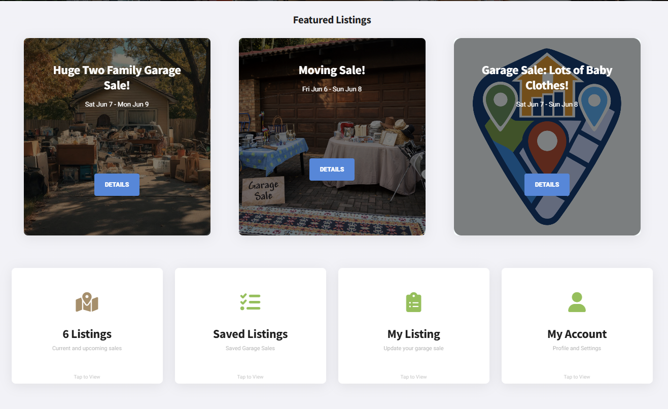 Featured Garage Sale Listings